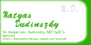 matyas dudinszky business card
